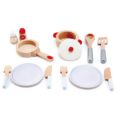 Kit De Panela E Utensílios  Cozinha Infantil De Madeira hape xalingo